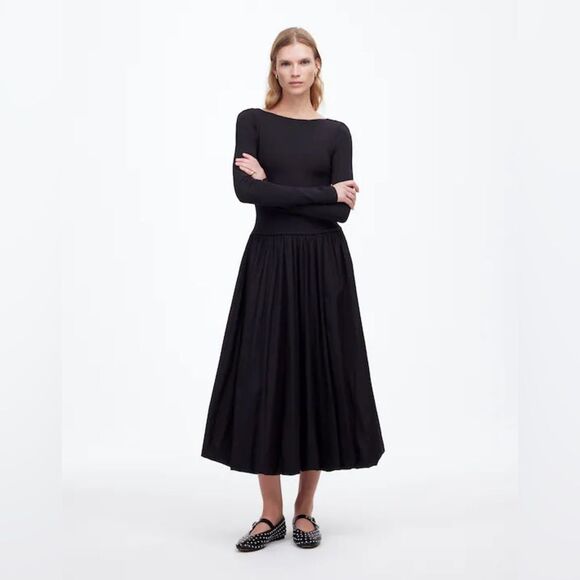 Madewell Dresses & Skirts - Madewell NWT Heavy Bubble Hem Midi Dress Size 6 in True Black